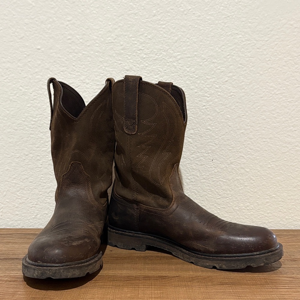 Ariat Men's Brown Leather Steel Toe Boots 10.5D